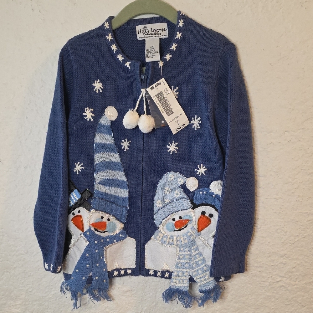 Blue Snowman Sweater for Kids